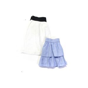 Thayer Club Monaco Womens Cotton Elastic Waist Tiered Skirt Blue Size M Lot 2